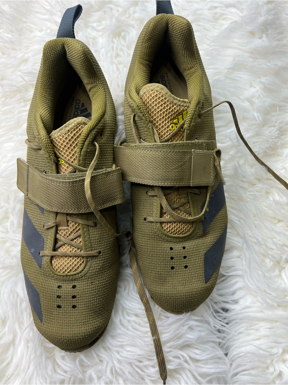 adidas Adipower Olive Green Wrestling Training Shoes with Black Accents